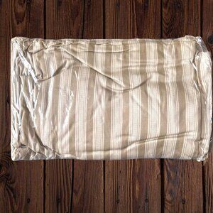 Vintage Springs Twin Fitted Sheet Beige Tan Stripe USA Cotton Hotel Luxe NIP
